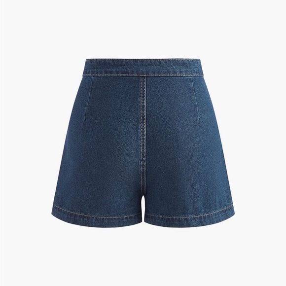 Denim Peplum matching set with Gold Buttons - Picture 4 of 6